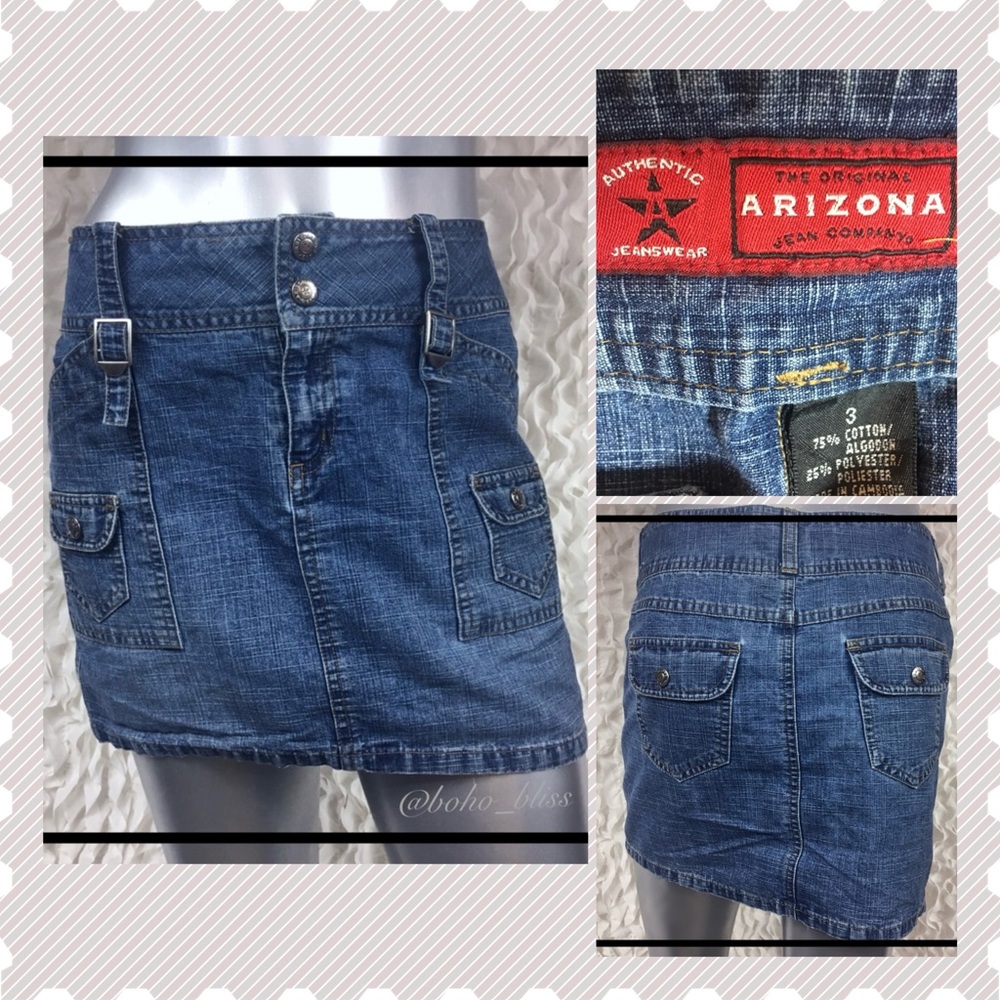 ARIZONA | Blue Jean Denim Mini Skirt with Pockets
